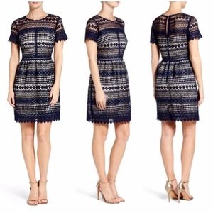 Vince Camuto Navy Crochet Dress